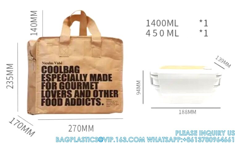 Lunch Bag Women Insulated Lunch Bag Cooler, Portable Tyvek Lunchboxes Women,Large Lunch Tote Great Work, Hiking