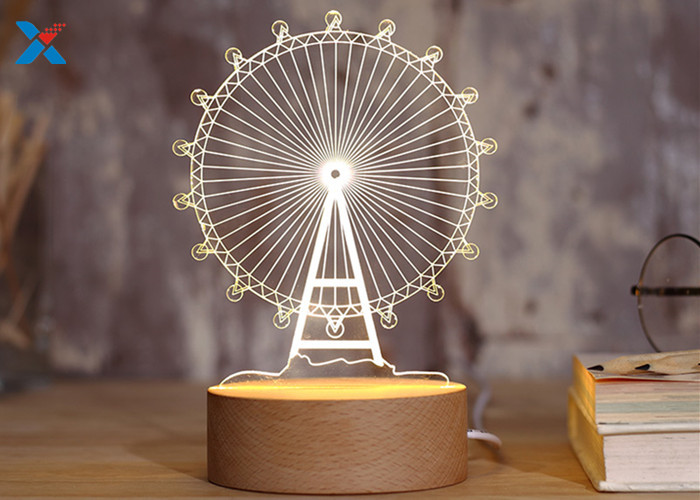 Colorful Custom Acrylic Gifts 3D Night Lamp For Christmas Gift ROHS Approved