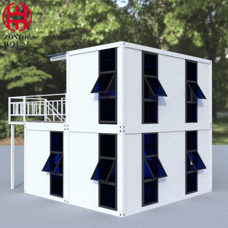 Zontop China Modern Ready Small Hurricane Proof Prefabricated Two Story Resort Cheap Container 20ft Prefab Houses