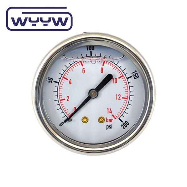 En837-1 63mm rear all stainless steel brass bourdon tube pressure gauge 0-20bar