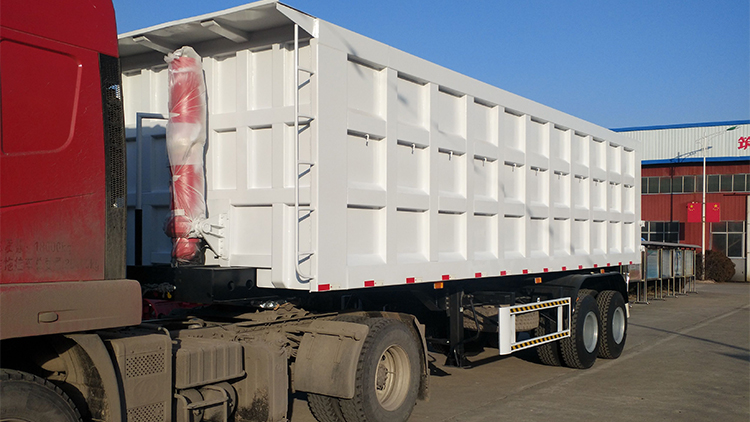 60T Rear Dump Trailer 3 Axle Hydraulic Cylinder Ending Tipper Semi-Trailer with Materials