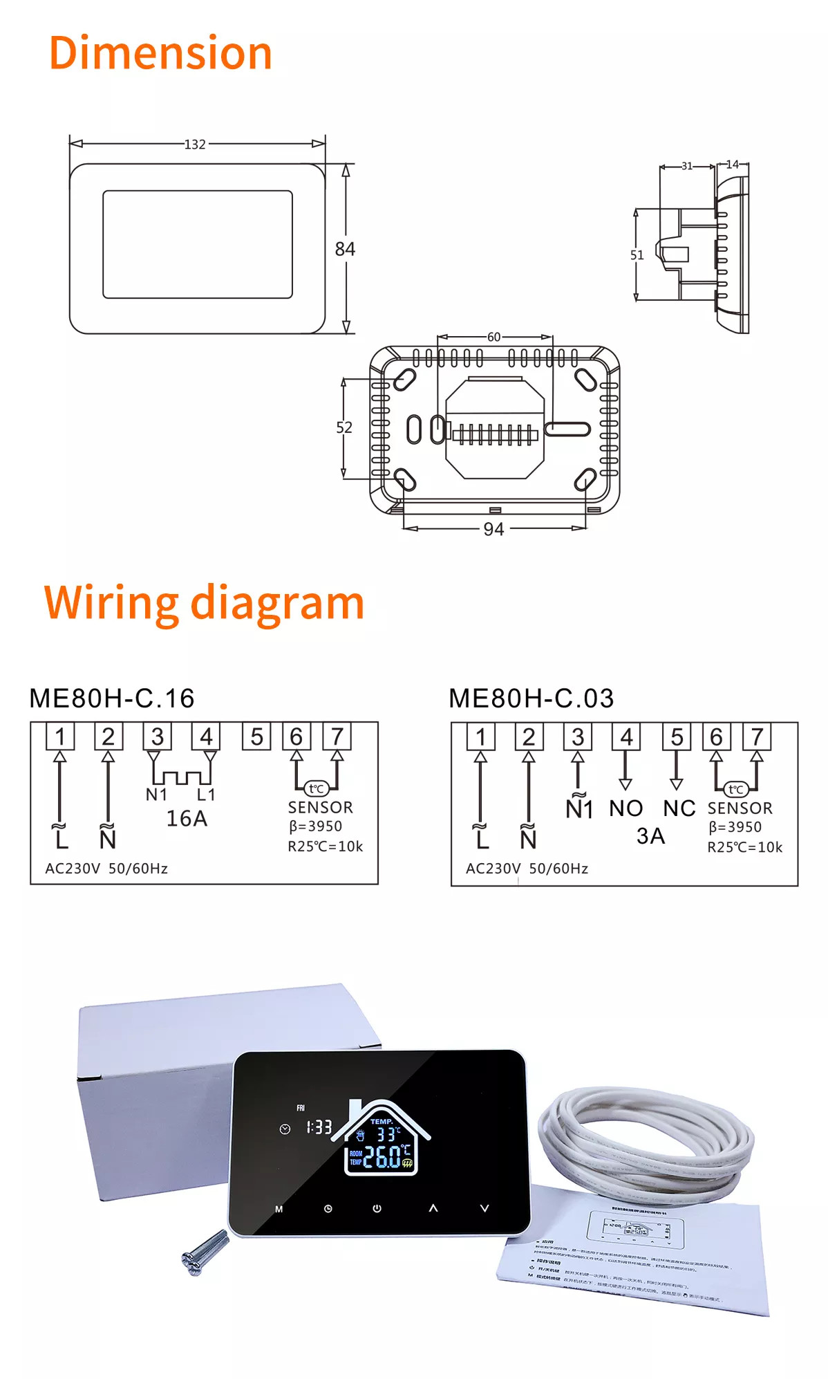 Google Alexa Wifi Smart Thermostat Touch Panel Wireless For Electric Floor Heating