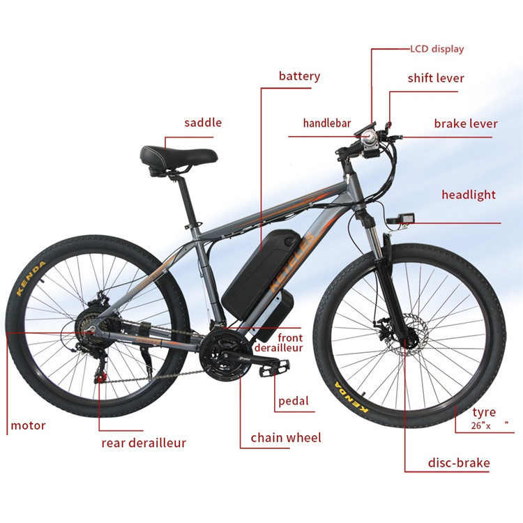 48V Full Suspension Electric Mountain Bike Multifuntional 6061 Alu Alloy Frame