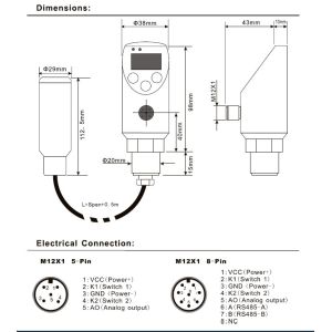 Signal Digital Fuel Liquid Level Switch And Level Sensor Modbus RS485 Output