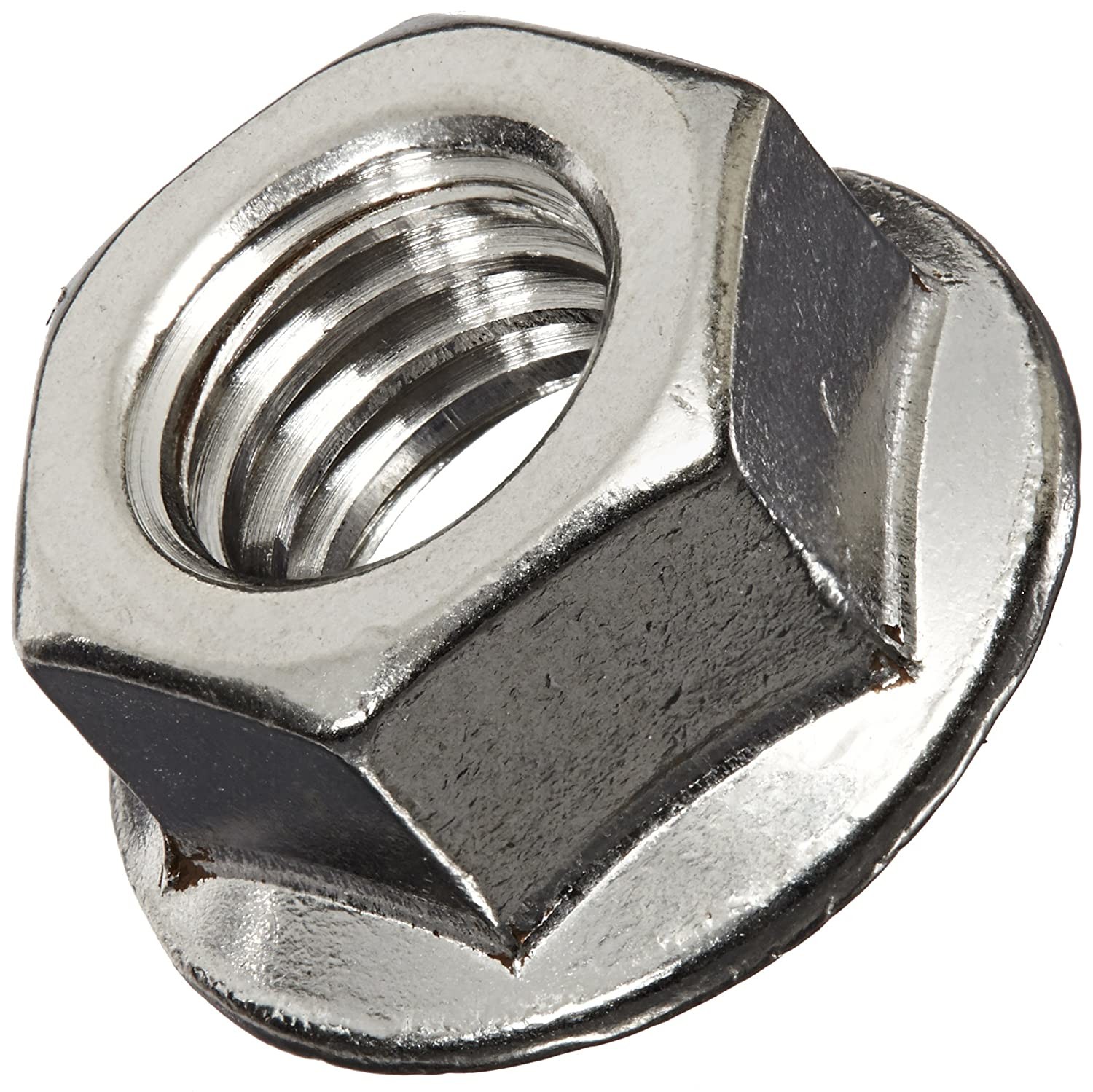 DIN6923 Hex Head Flange Nut M10 M12 Stainless Steel Serrated Spin Lock Nuts Bright Finish