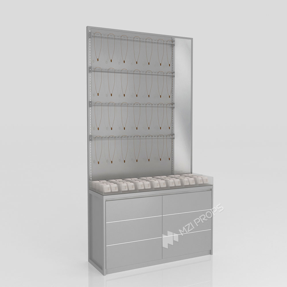 GDR08-SZ01-B Retail Display Shelf with Hooks and Adjustable Height for Mall Booths