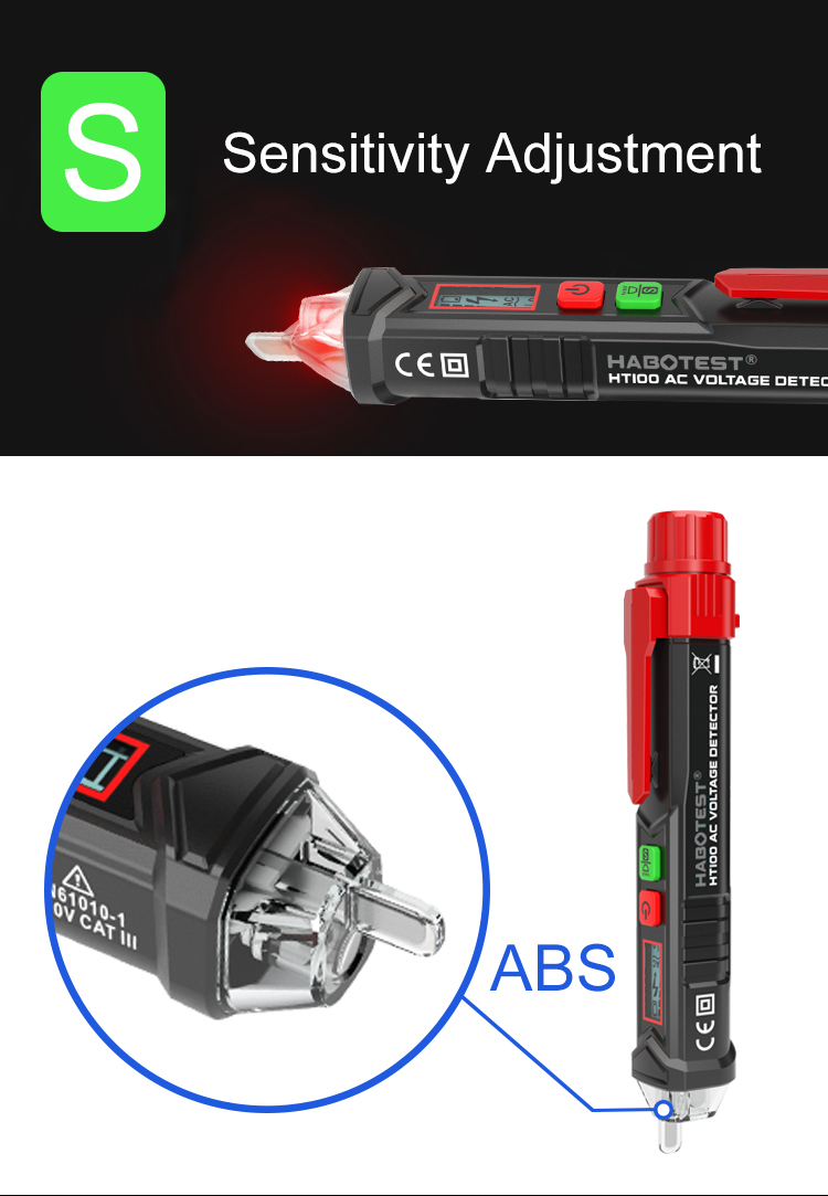 HT100 Non Contact AC Voltage Detector With Dual Sensitivity Mode OEM ODM Available