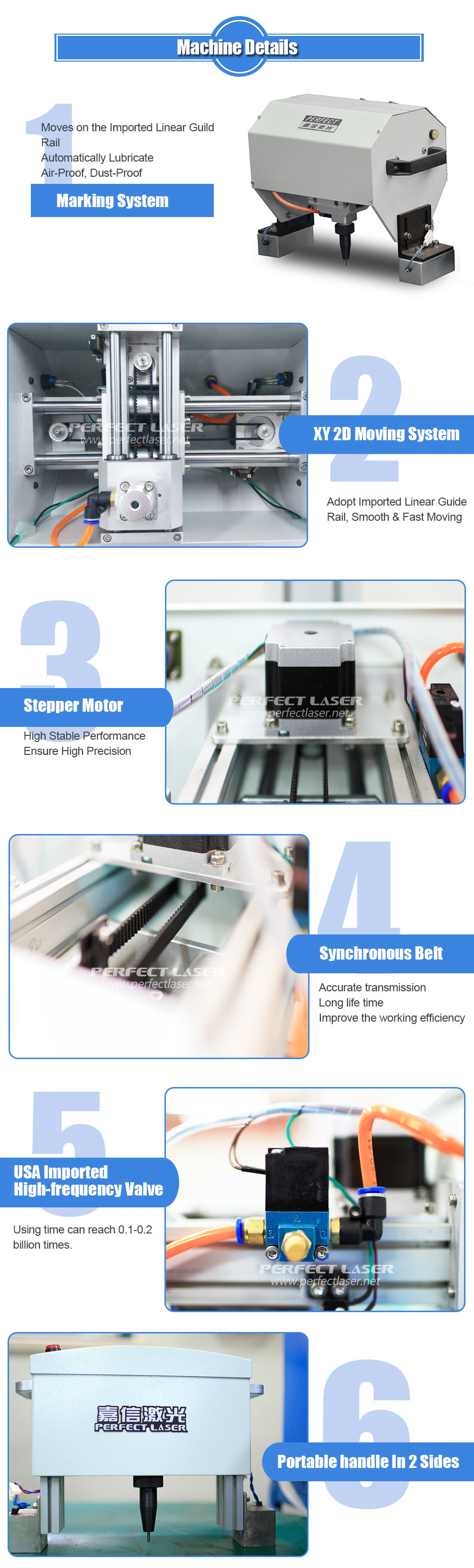 Stainless Steel Dot Peen Marking Machine , Automatic Marking Machine Long Life Span