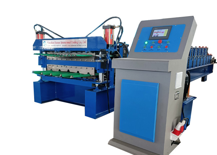 Chain Drive 4kw Tile Roll Forming Machine 70mm Shaft Diameter