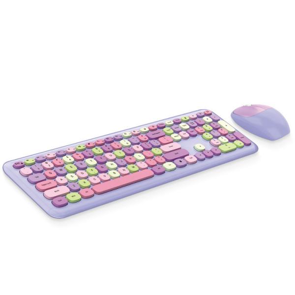 Macaron Round Keyboard Lipstick Girl Wireless Mouse Punk Office Suite For