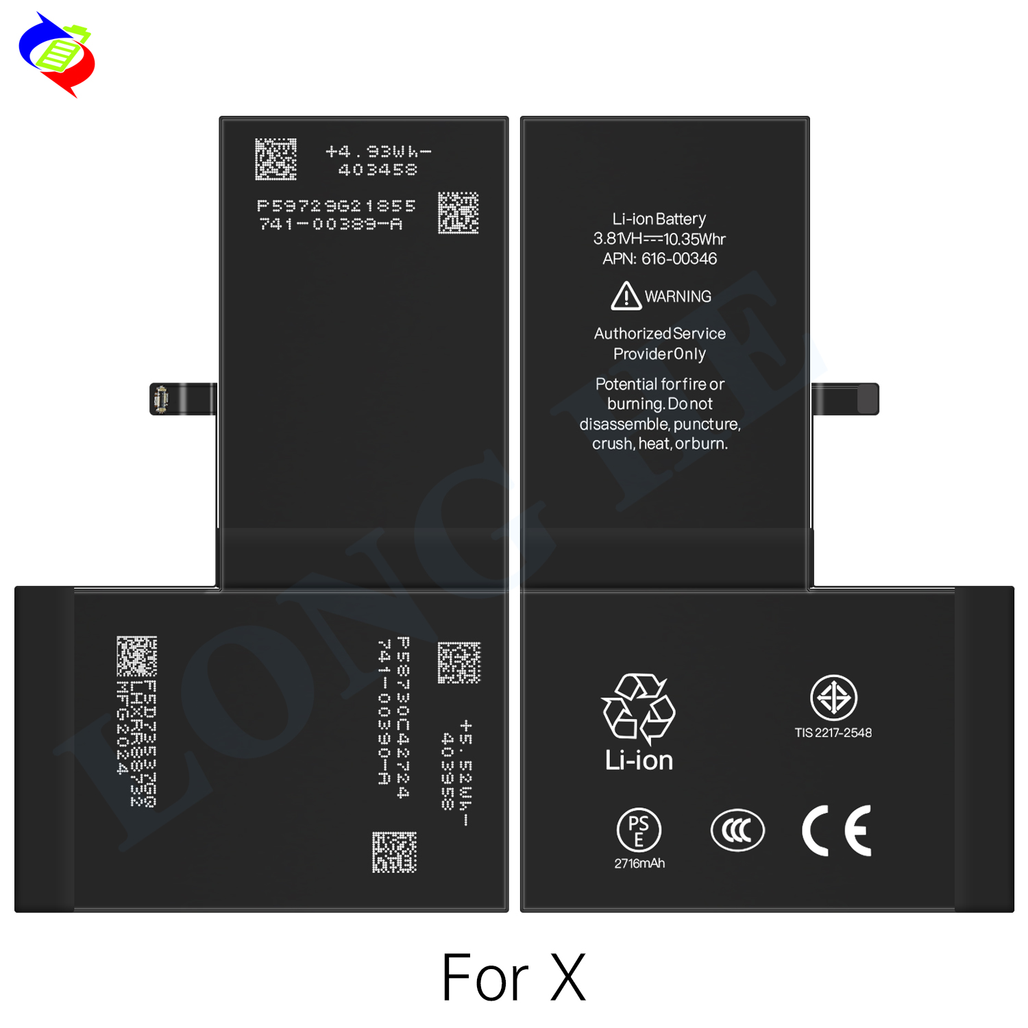 Super Capacity Battery for iPhone X 100% Compatible and Long-lasting