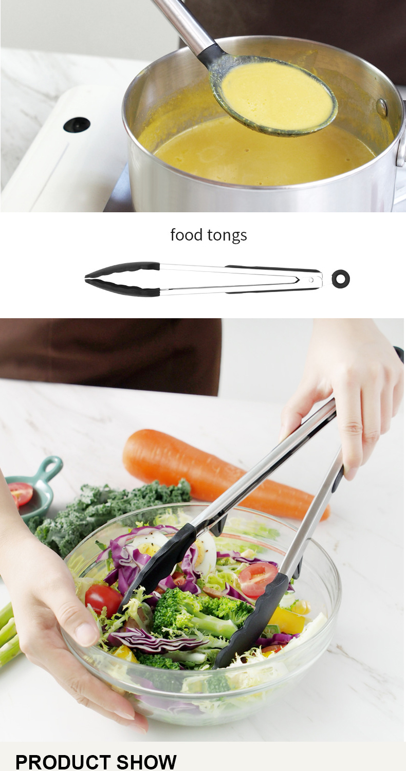 9Pcs Silicone Cooking Utensils With Stainless Steel Handle