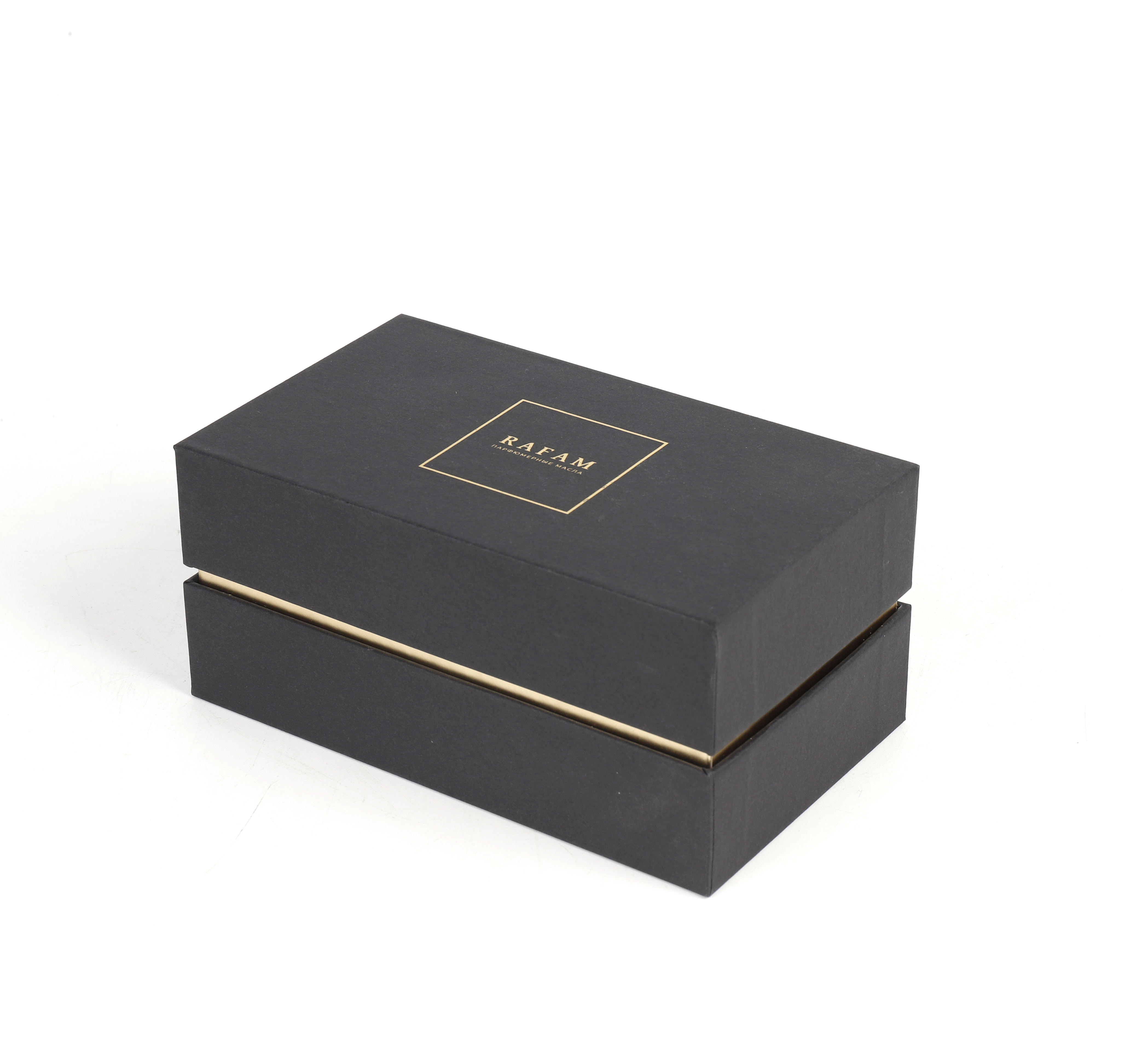 CMYK Black Essential Oil Cardboard Box With Lid 2.5mm