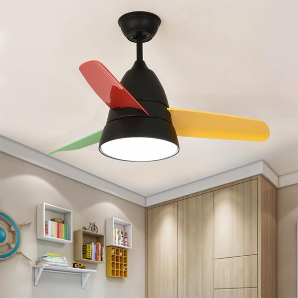 220V Ceiling Fans Lights with remote control Nordic modern children's 36 Inch