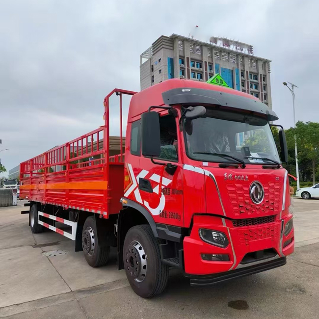 Customized Red Color 6X2 Gas Cylinder Transport Truck Fence Cargo Truck 20 Tons Load