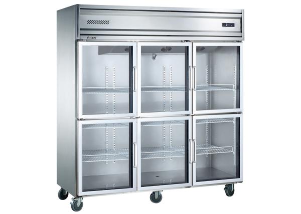 Imported Aspera Compressor Six Glass Door Commercial Kitchen Refrigerator with