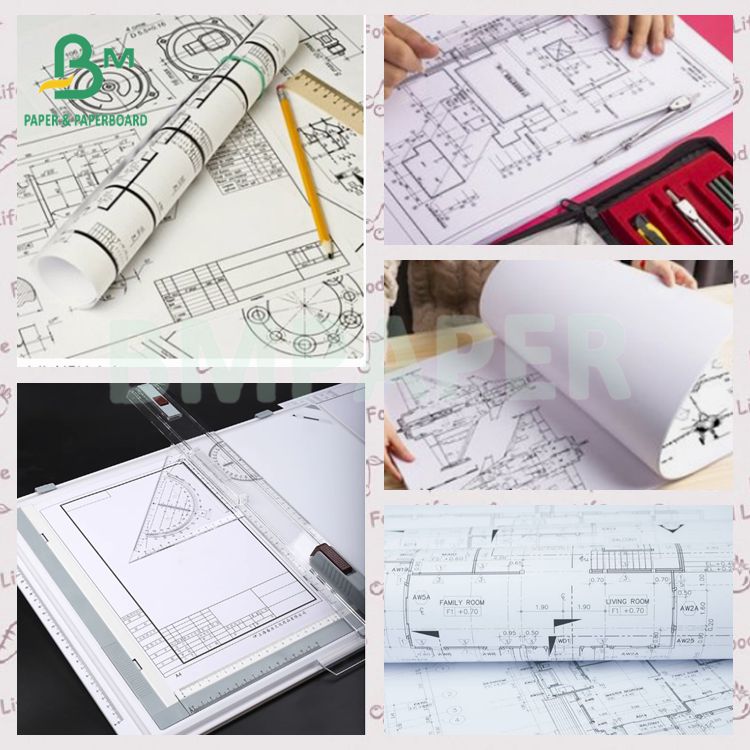 20lb 80gsm Smooth Canon HP Printer Engineering CAD Bond Paper