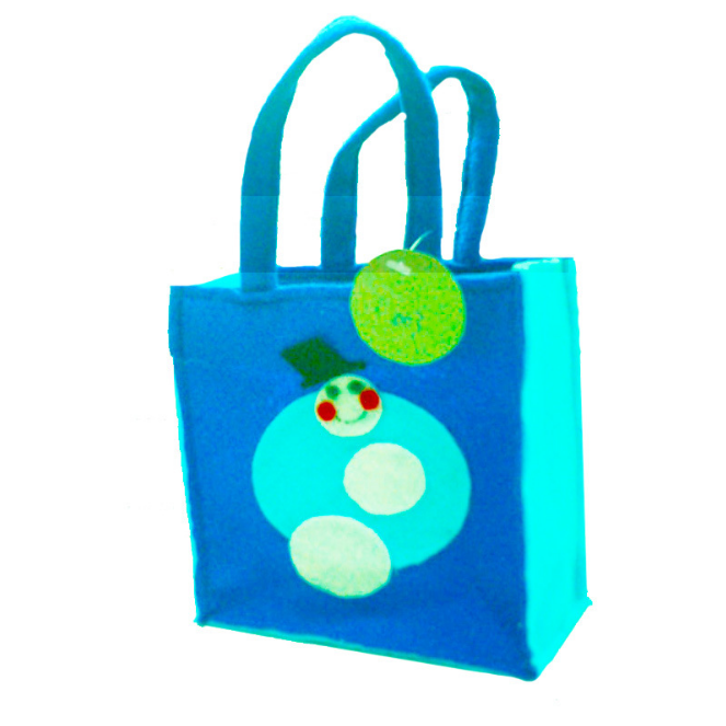 2021 new hot selling Christmas Santa felt tote bag reusable woman shopping bag handle bag for Christmas gift
