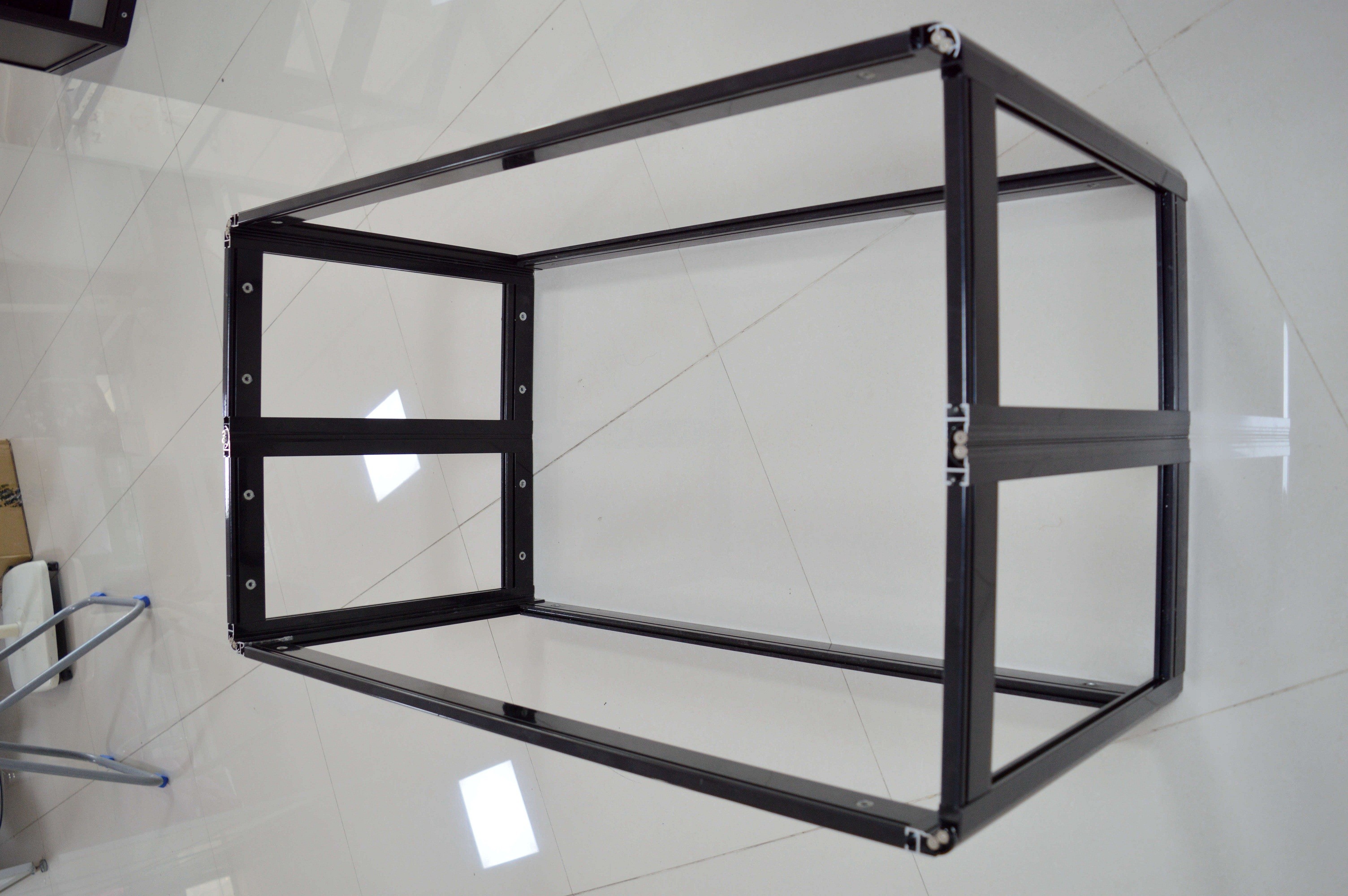 1000mm(W) Glass Display Cabinet with storage, Aluminum Double Door Glass Display Cabinet with storage Top showcase