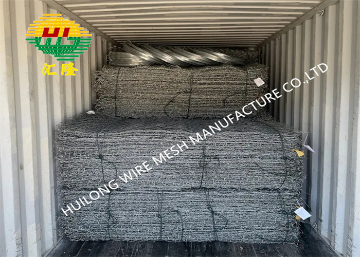 2m X 1m X 1m Gabion Box Wire Mesh 0.5m-2m Height Lacing Wire 2.2mm-3.2mm