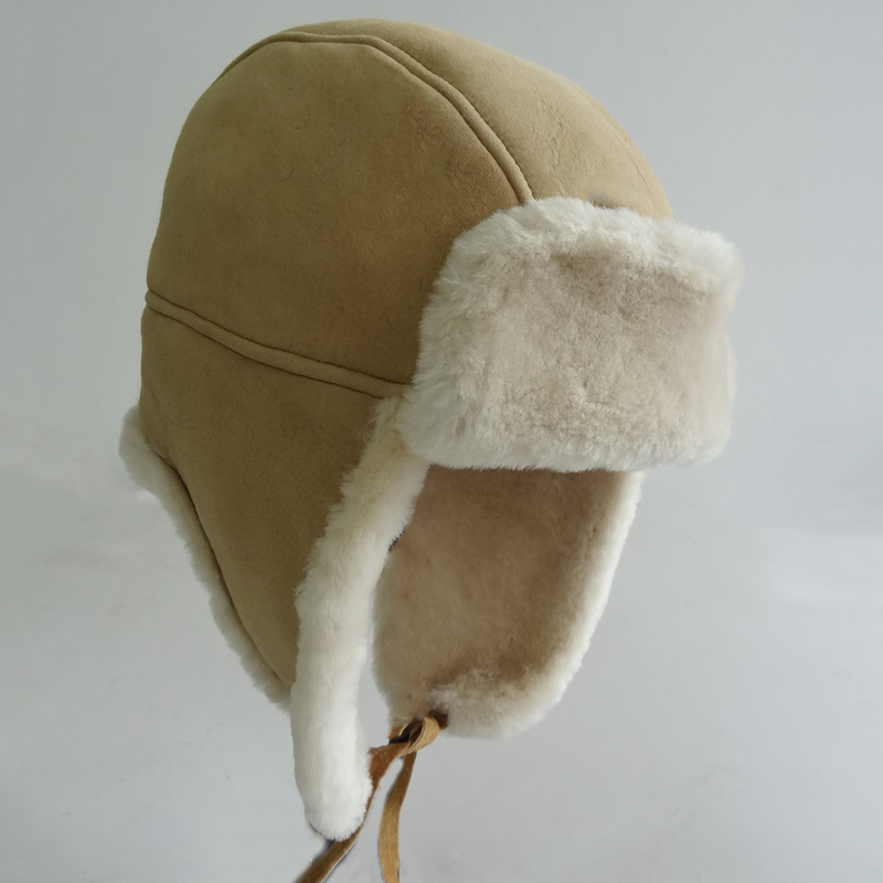 The queen of quality warm sheepskin trapper korean winter hat