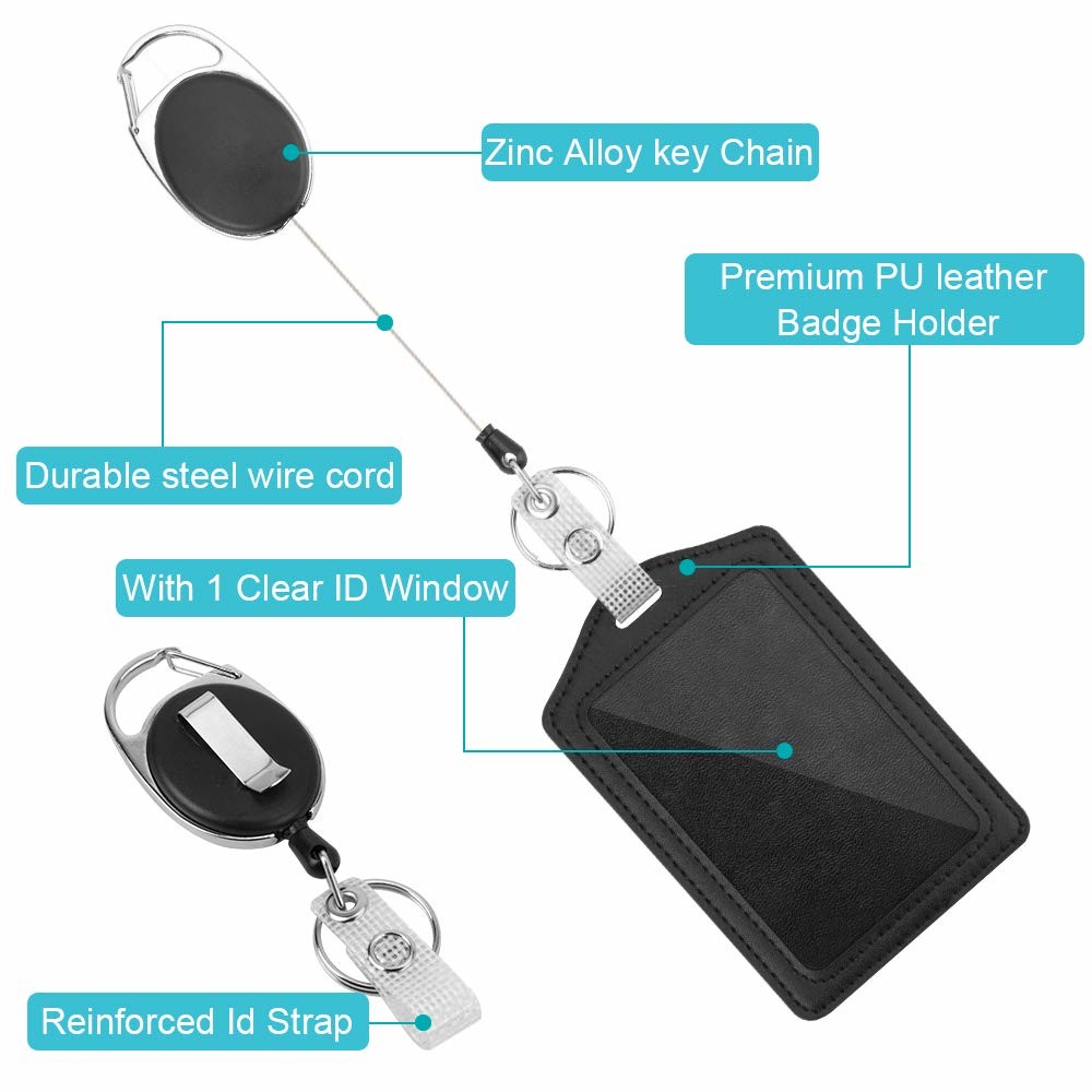 Detachable Neck Lanyard Strap Badge Reel ID Card Holders Set Retractable