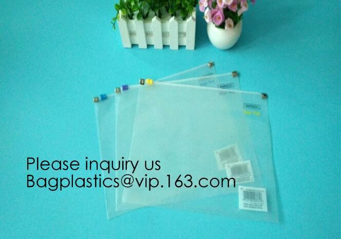 Metal Clip Zipper Slider Closure Bags, Zip Envelope, Clear Color A5 Size Paper Document File Invoice Bill Zipper Bag Pen