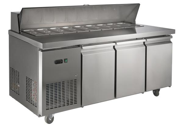 350 Three Door Flip Open Cover Stainless Steel Salad Bar Counter For Commercial