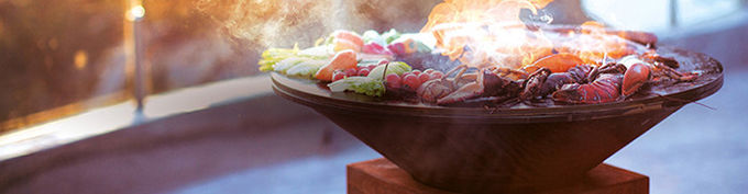 Wood Burning Barbecue Outdoor Cooking Corten Steel Fire Pit BBQ Grill