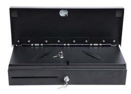 Metal Compact Cash Register / Lockable Cash Drawer 170A With 6 Adjustable Compartments