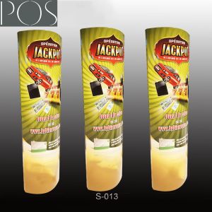 custom corrugated cardboard paper POP floor display rack with hooks