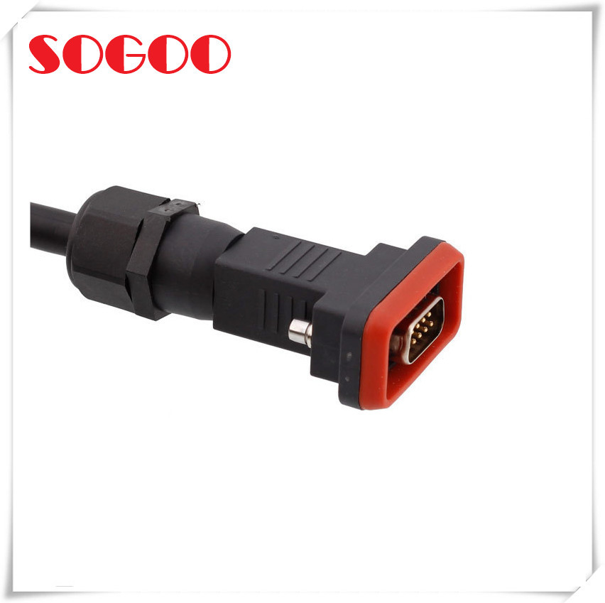 DB9 Waterproof Connector Male 9 Pin D-Sub Connector for RET RRU cable assemblies