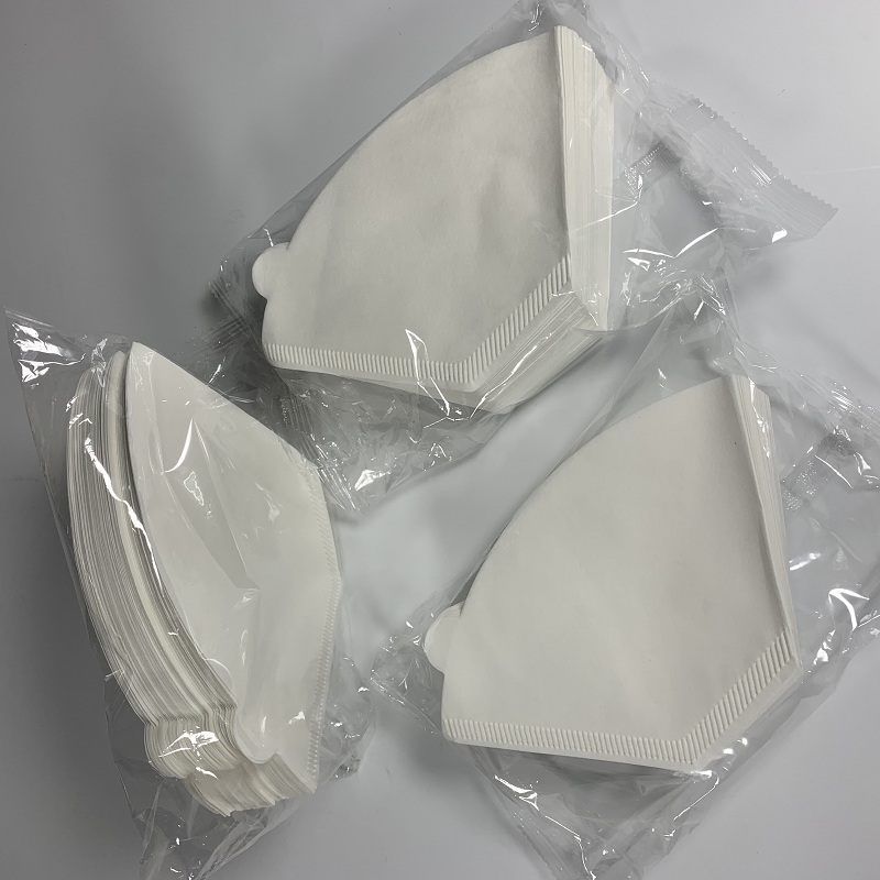 40 Pcs Cone Shaped Wood Pulp Coffee Filter Paper For Drip Coffee Filter