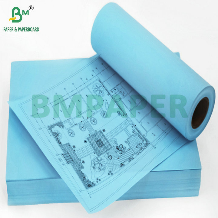 Smooth Surface 20lb 18'' 24'' Double Sided Blueprint Paper For Wide Format Inkjet Printer