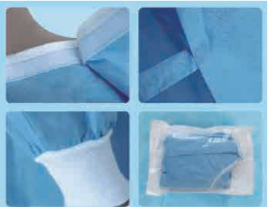 AAMI level 3 70GSM SMS Disposable Surgical Gowns
