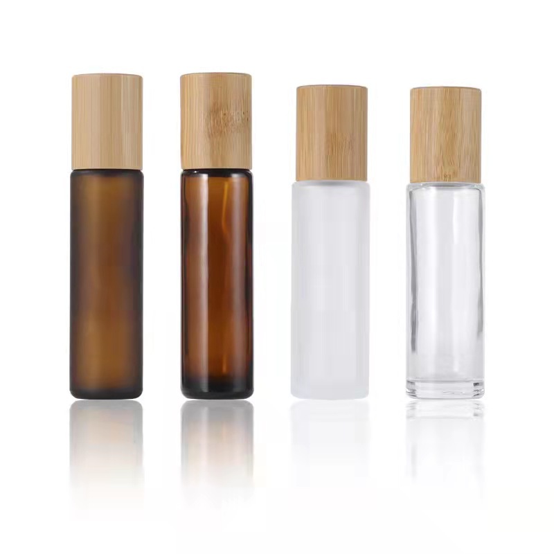 5ml 10ml 15ml Bamboo Wooden Glass Roller Ball Deodorant Bottle for Essential Oil Roll on Perfume without Reed Diffuser