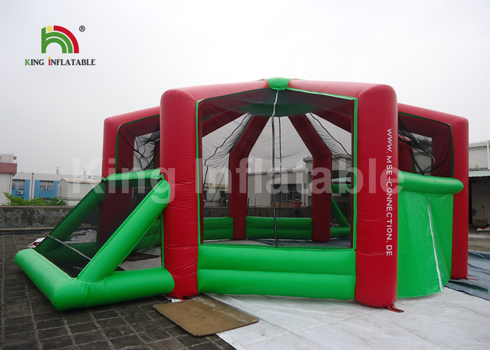 Customized Rent Red Indoor Inflatable Football Arena For Adults Anti - Crack / Anti - Skid