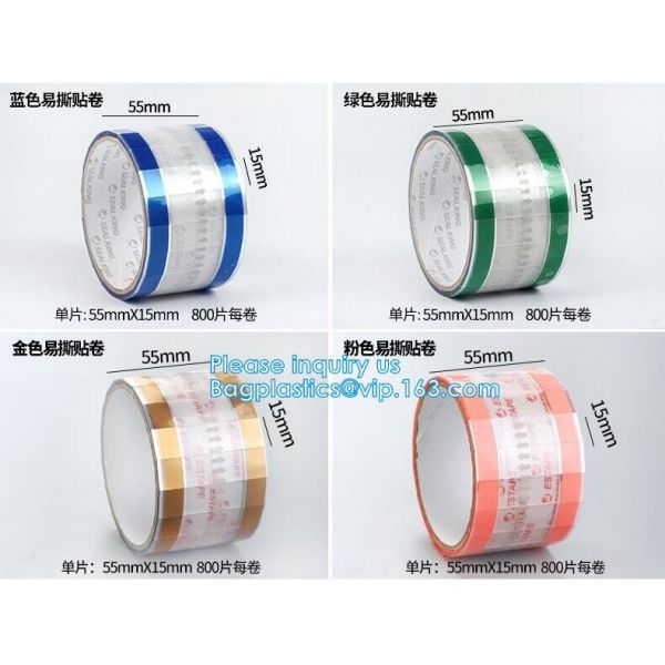 Quality Easy Tearing Remove Masking Tape Seal Drinks And Bags,Easy TAPE OPP Tape food packaging tape coffee cup sealing label for sale