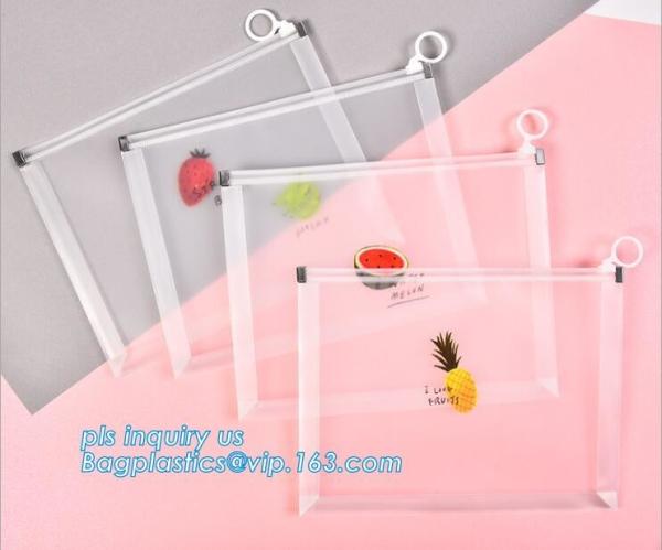 Custom Packaging Clear PVC Jelly Bag with Plastic Slider k PVC Storage Cosmetics