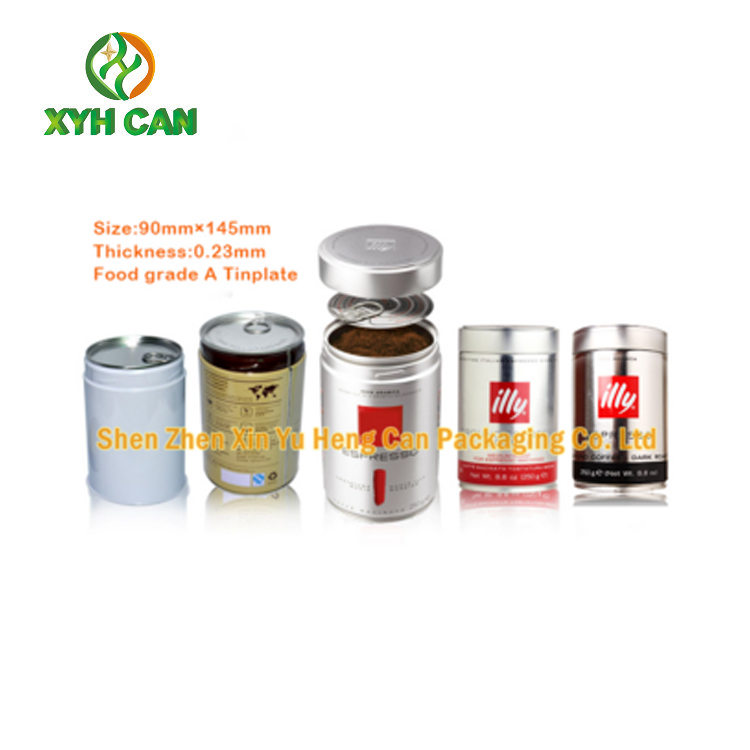 Coffee Tin Can with Unique Design Tin Containers for Instant Coffee Powder
