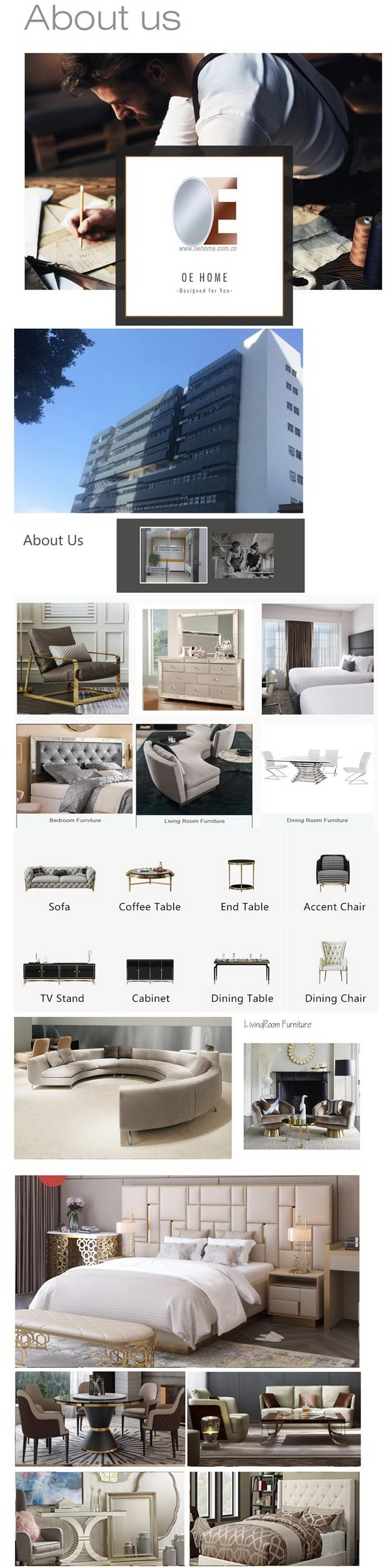 Custom Made upholstered Contemporary Bedroom Sets MDF Wood