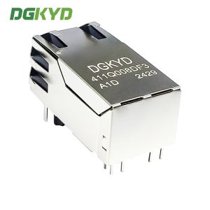 RJ45 Single Port Filter Network Connector With Light And Shielding PBT