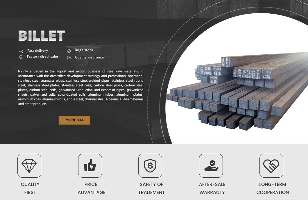 Top Steel Billet Suppliers 3sp/5sp Prime Steel Billets 150X150 for Sale