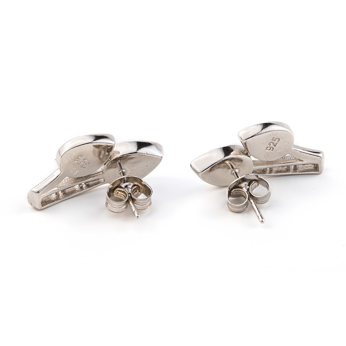925 With Sterling Silver Greek Key Blue Meander High Quality Opal Leaf Stud Earrings
