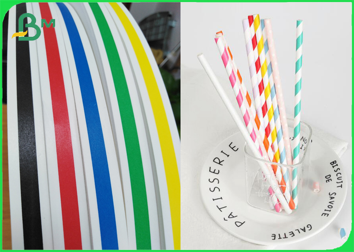 No Plastic Drinking Straws Paper Material 15mm White & Colored Paper