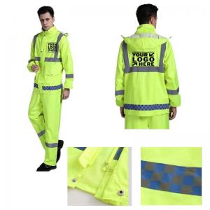 China High Visibility Reflective  Raincoat Suit Reflective Rain Jacket on sale