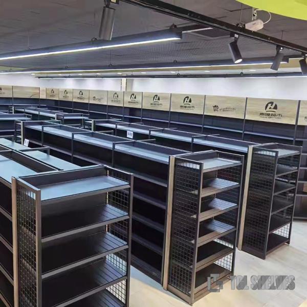 Powder Coating Grocery Store Shelves CE , Economic Grocery Shop Racks Corrosion