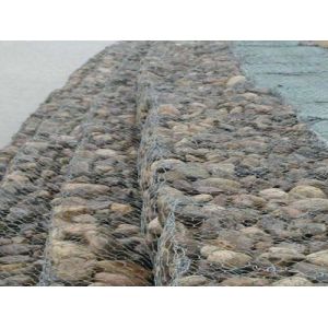 Galfan 100*120 Stone Cage Wire Mesh , Honeycomb Gabion Mesh