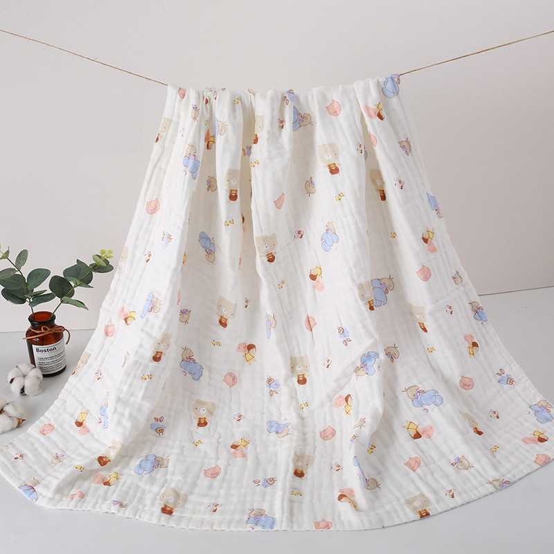 Cotton gauze baby bath towel newborn blanket cover suitable for any season's baby blanket cover