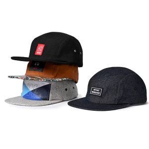 Wool Blend Flat Brim 5 Panel Baseball Caps Pyrograph And 3d Solid Material